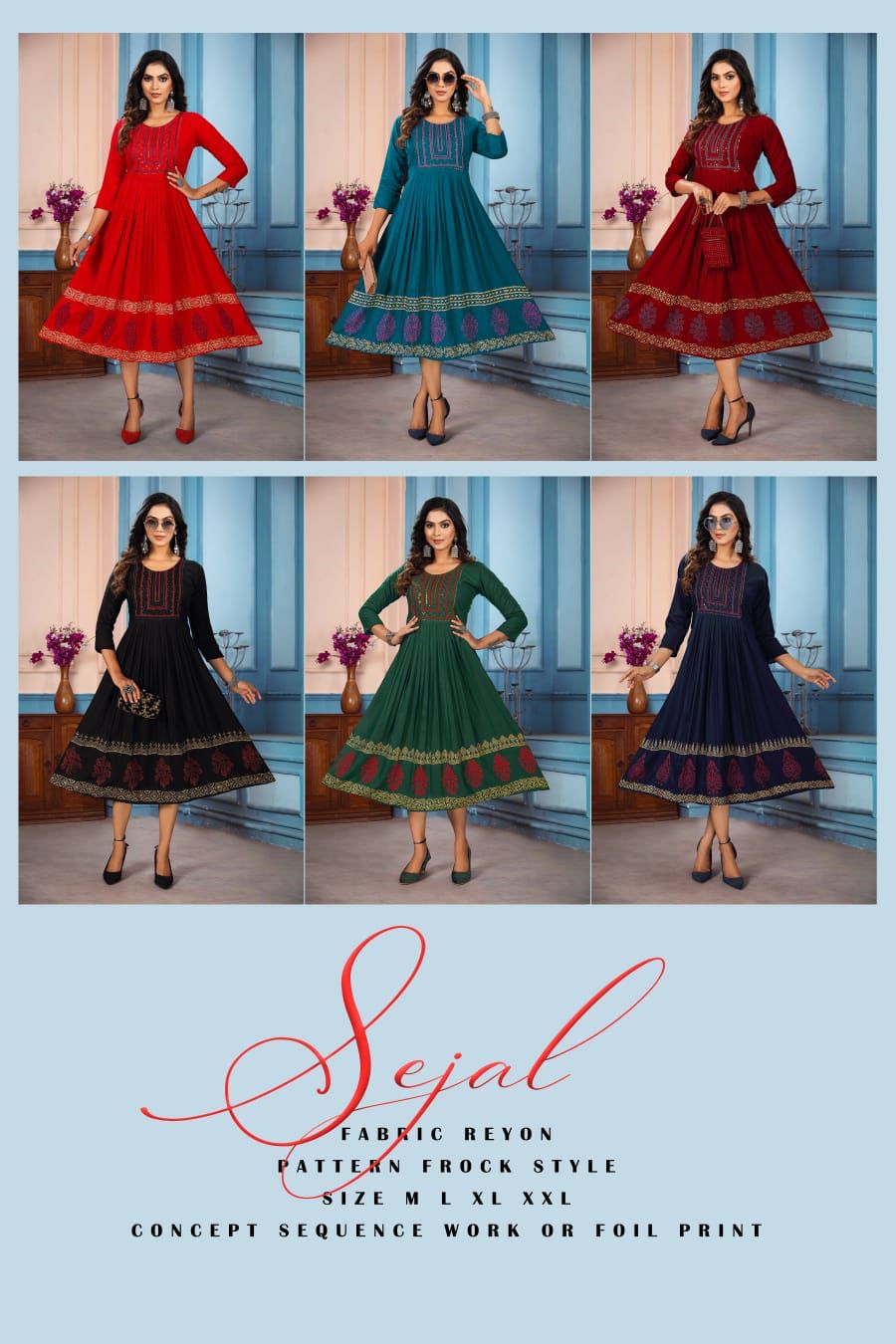 Golden Sejal 1 Fancy Festive Wear Heavy Rayon Designer Anarkali Kurti Collection